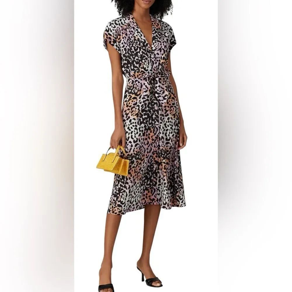 Veronica Beard Amani Silk Dress Animal Print Size 4